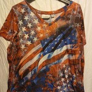 Women's Multicolor V-Neck Top